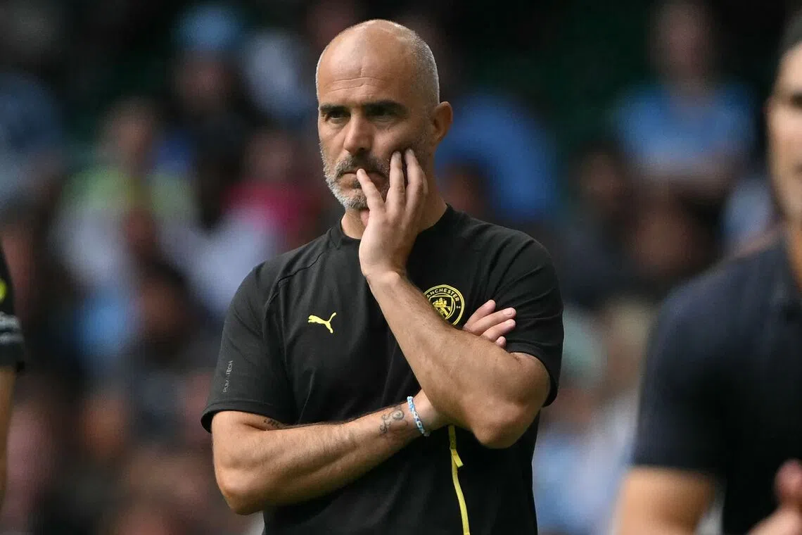 Manchester City manager Enzo Maresca looks on during the Community Shield against Arsenal.
