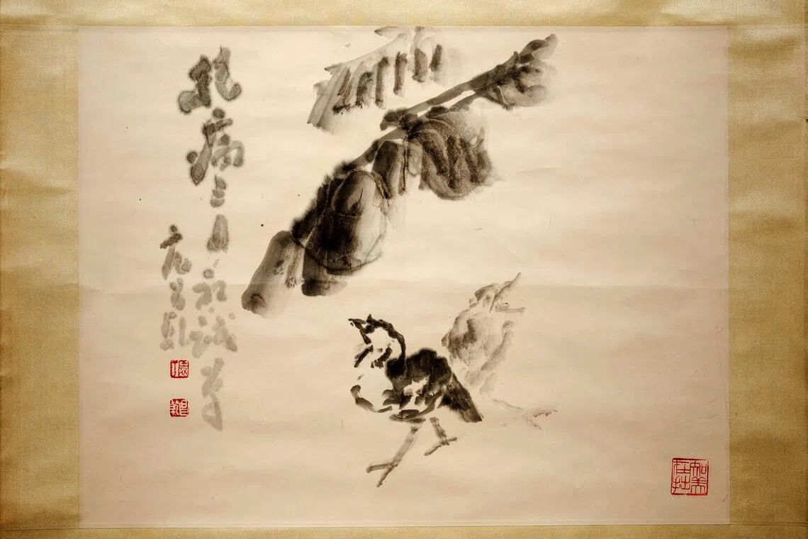 Bird Under The Banana Leaf was painted in hospital in 1987, at least a month before his death from at the age of 80.