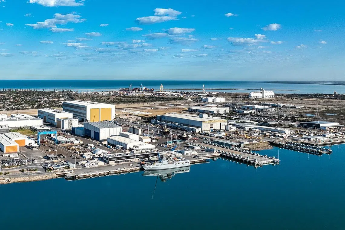 Roughly 300 workers at ASC's Osborne shipyard in South Australia walked off the job for an hour on May 6.