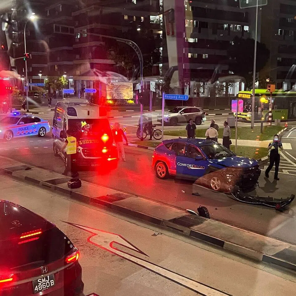 The accident occurred on the evening of Oct 9, at the intersection of Hougang Avenue 8 and Hougang Avenue 6.