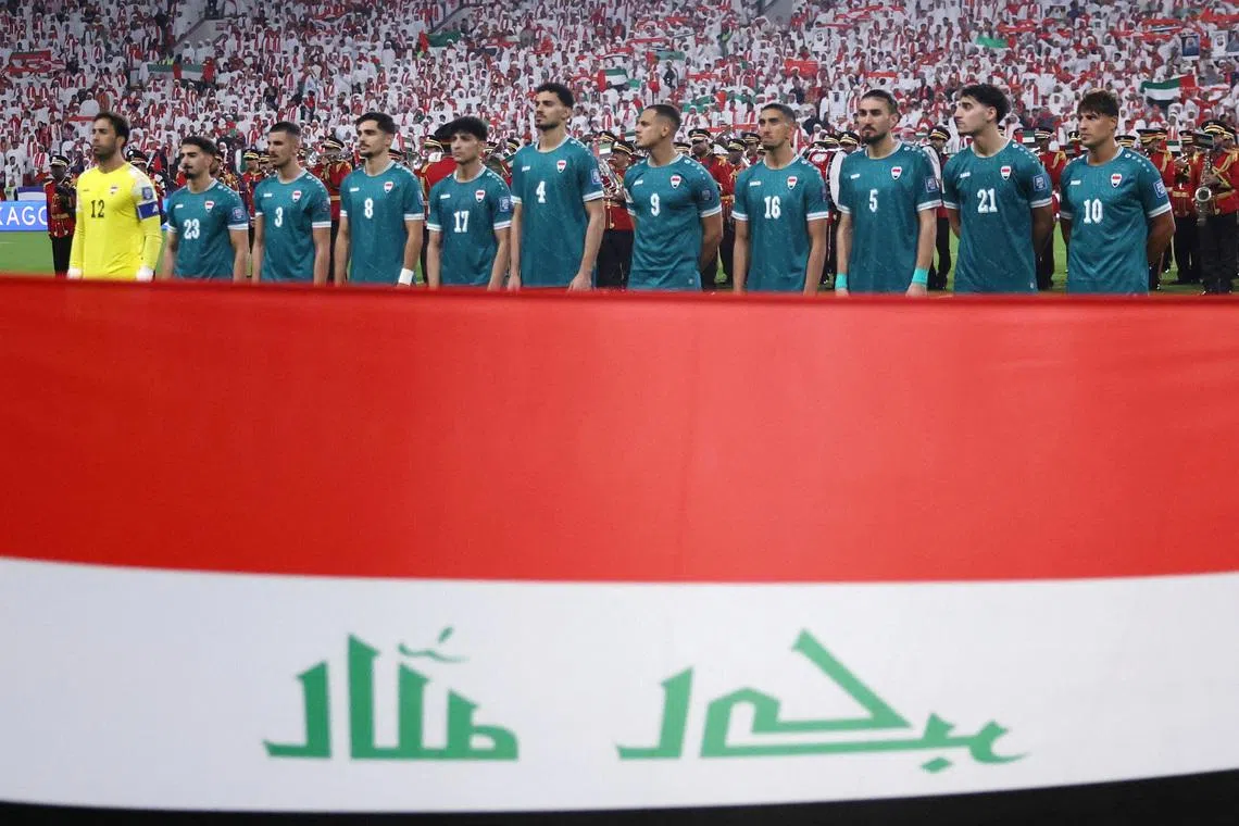FILE PHOTO: Soccer Football - FIFA World Cup - AFC Qualifiers - Fifth Round - First Leg - United Arab Emirates v Iraq - Mohamed bin Zayed Stadium, Abu Dhabi, United Arab Emirates - November 13, 2025 Iraq players pose for a team group photo before the match REUTERS/Amr Alfiky/File Photo
