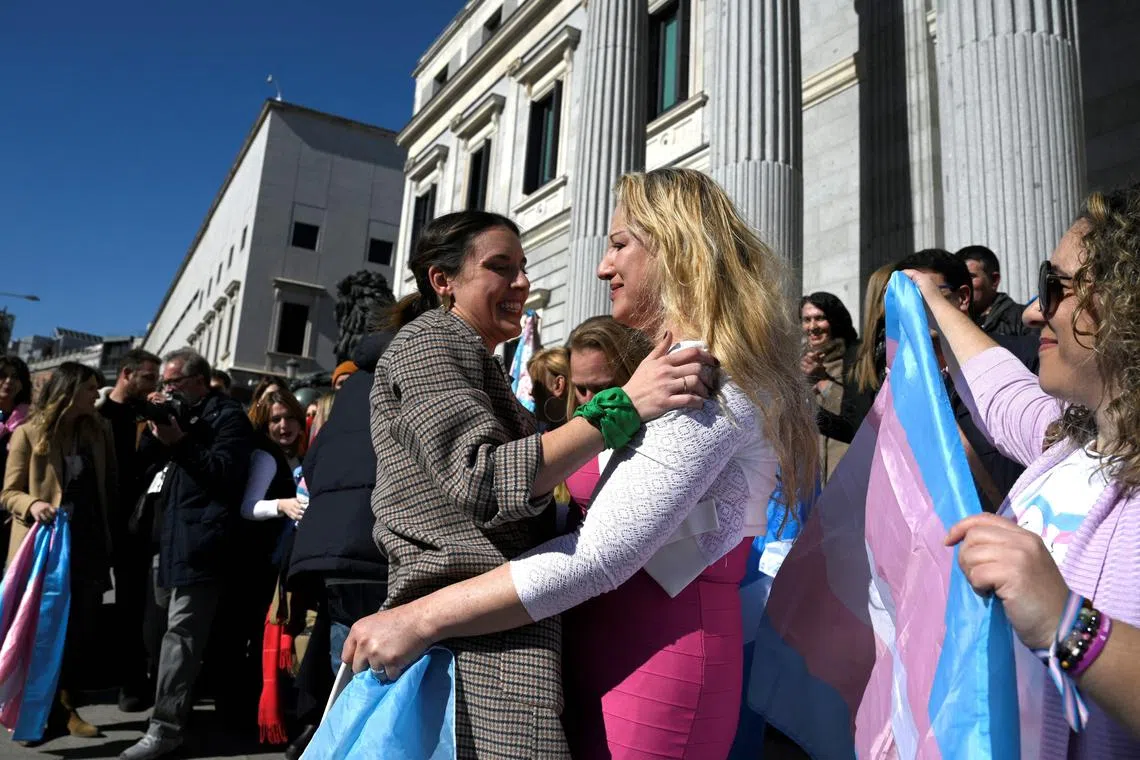 Spain's Minister for Equality Irene Montero (left) says the move is a step toward addressing a health problem that has been largely swept under the carpet.