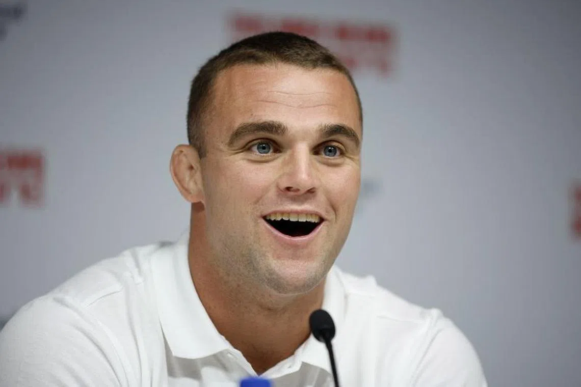 FILE PHOTO; Rugby Union - England announce squad for Rugby World Cup - Twickenham Stadium, Twickenham, Britain - August 7, 2023 England's Ben Earl during the press conference Action Images via Reuters/John Sibley/File Photo