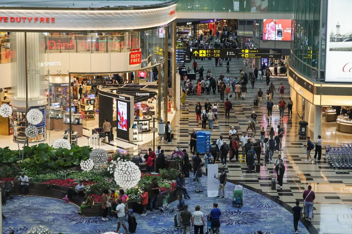 The theft spree took place at the departure transit area of Changi Airport's Terminal 3.