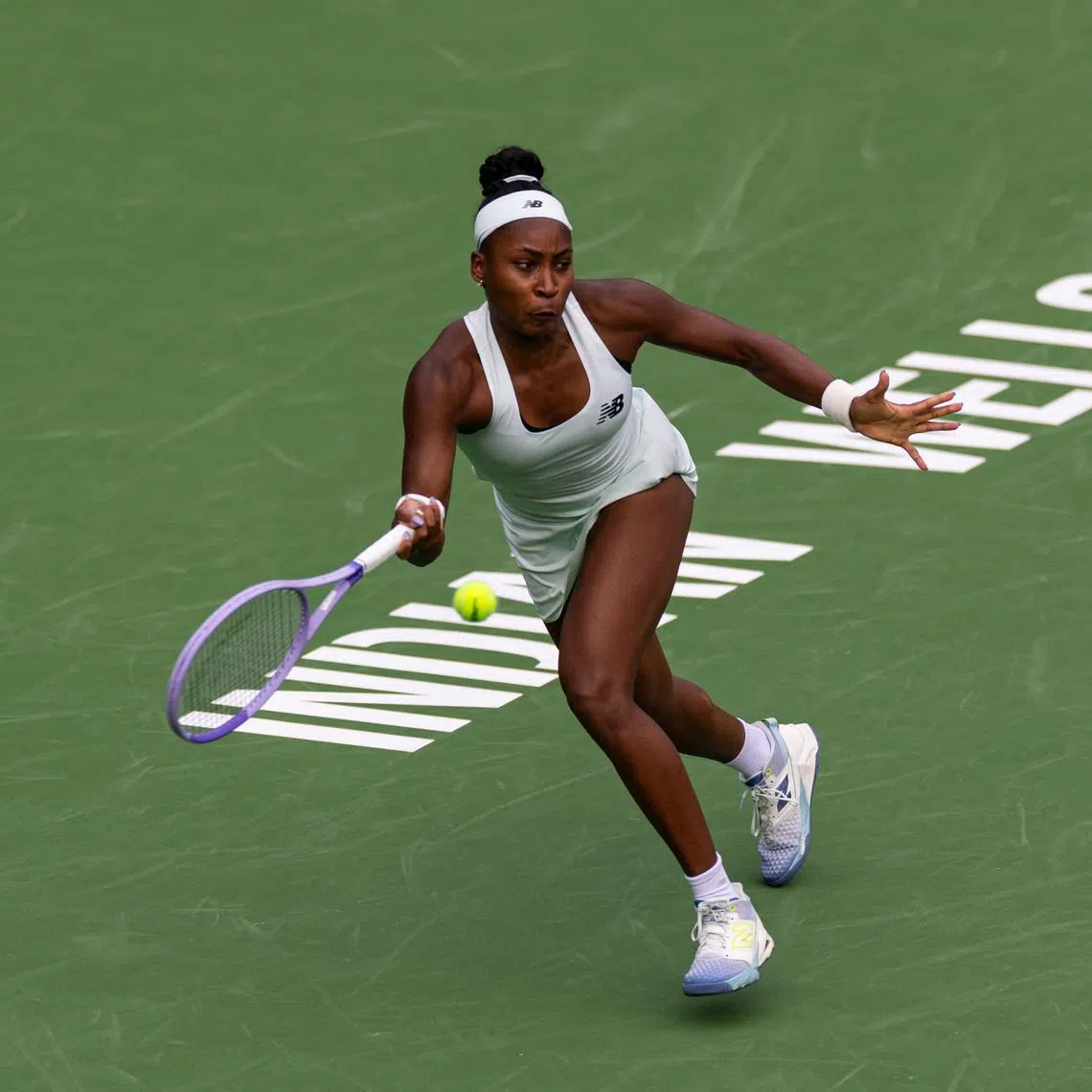 Mar 6, 2026; Indian Wells, CA, USA; Coco Gauff of the United States celebrates during her match against Kamilla Rakhimova of Russia in the second round of the women’s singles at the BNP Paribas Open at the Indian Wells Tennis Garden. Mandatory Credit: Mike Frey-Imagn Images