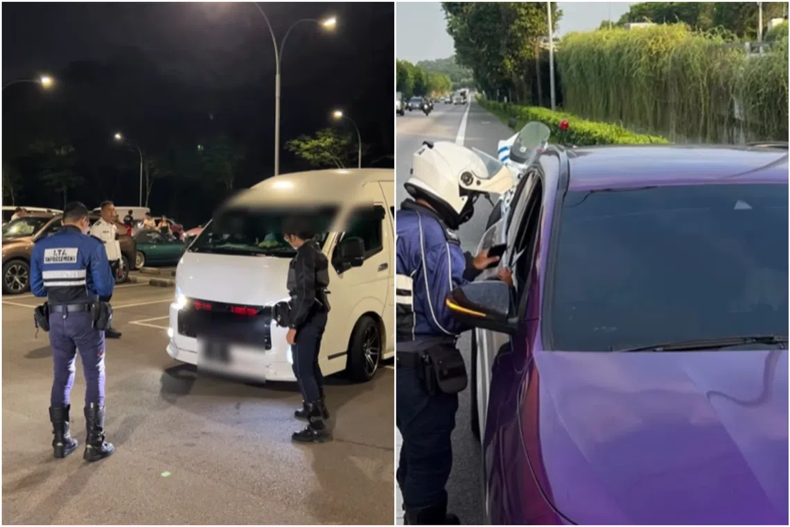 Vehicles were found to have illegal modifications such as overly-tinted windows and decorative lamps.