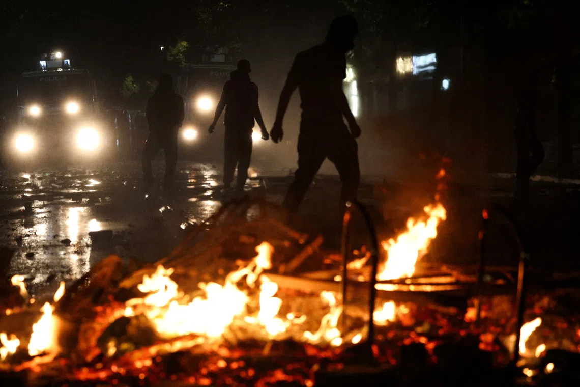 Albanian students take part in an anti-government protest in Tirana, Albania, October 13, 2026. REUTERS/Florion Goga