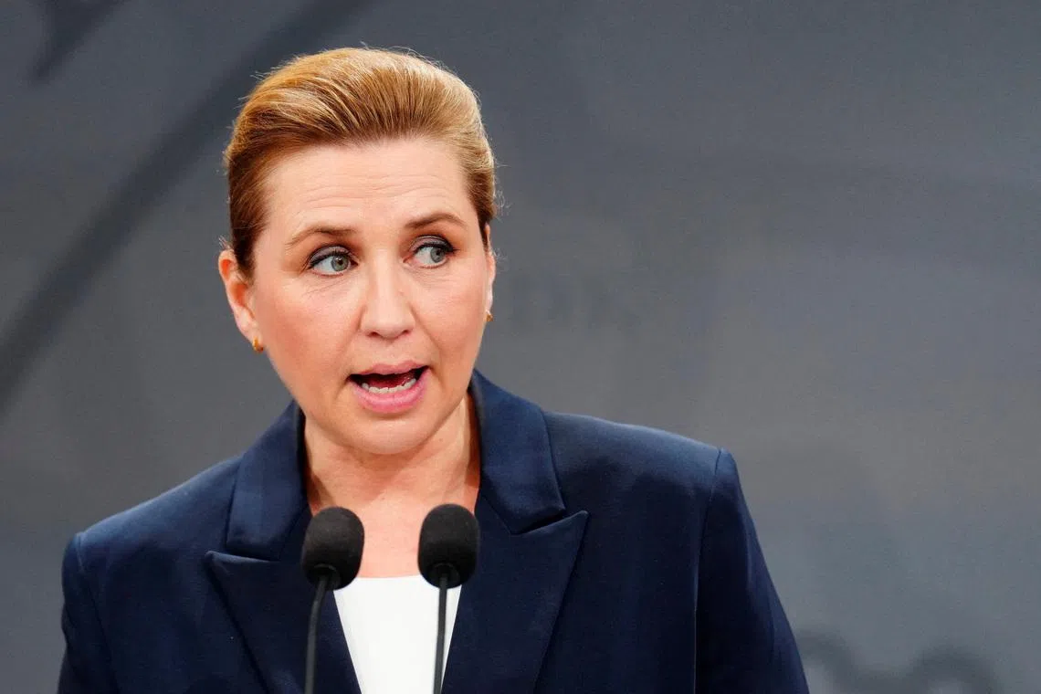 Danish Prime Minister Mette Frederiksen holds a press conference on European security in the Mirror Hall at the Prime Minister's Office in Copenhagen, Denmark March 2, 2026. Ida Marie Odgaard/Ritzau Scanpix/via REUTERS