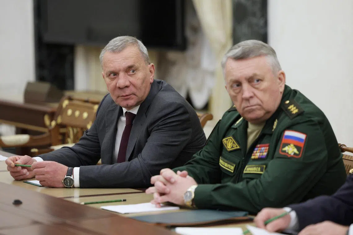 Col Gen Karakayev (right) said that Russia had not ruled out increasing the number of warheads on deployed missiles after the New Start treaty expires.