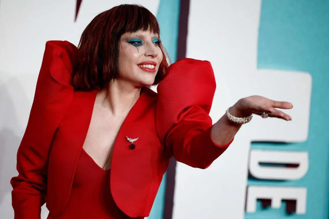 Pop star Lady Gaga poses on the red carpet upon arrival to attend the the London premiere of Joker: Folie A Deux on Sept 25, 2024. 