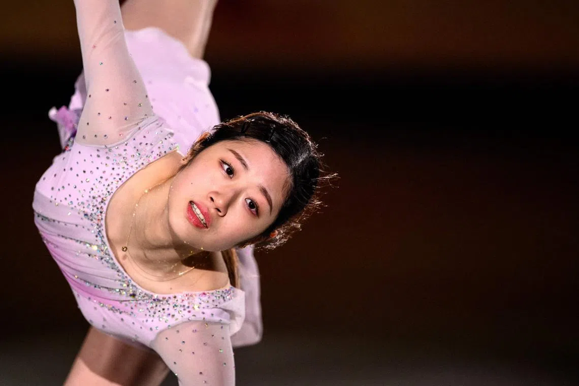 South Korea's Lee Hae-in performing in the gala exhibition during the ISU Grand Prix of Figure Skating NHK Trophy in Kadoma city, Osaka Prefecture on Nov 26, 2023. 