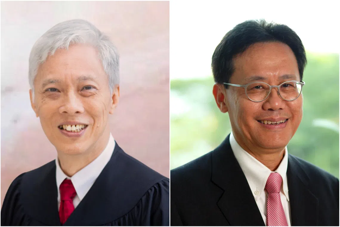 Vincent Hoong Seng Lei (left) is set to succeed Quek See Tiat as president of the Council for Estate Agencies’ council from Nov 1.