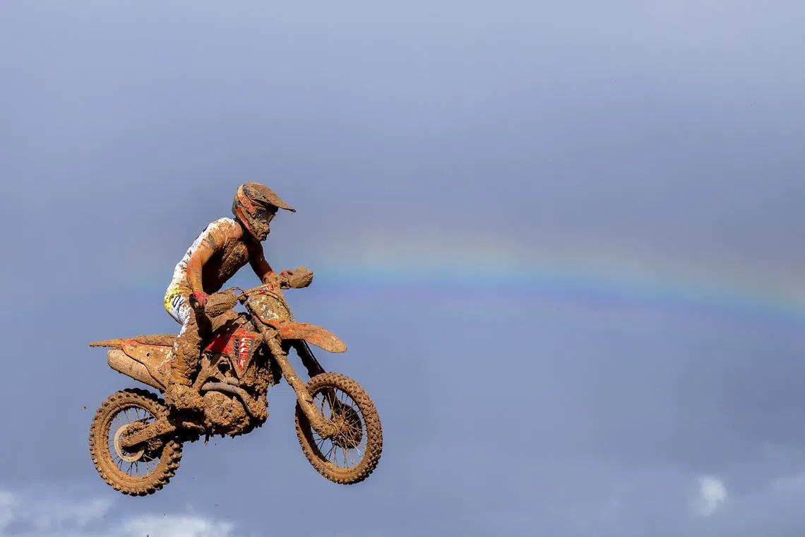 Slovenian rider Tim Gajser of Honda HRC participating in the MXGP of Castilla La Mancha event, qualyfing for the FIM Motocross World Championship 2025, at the village of Cozar, Spain, on Mar 16, 2025.  