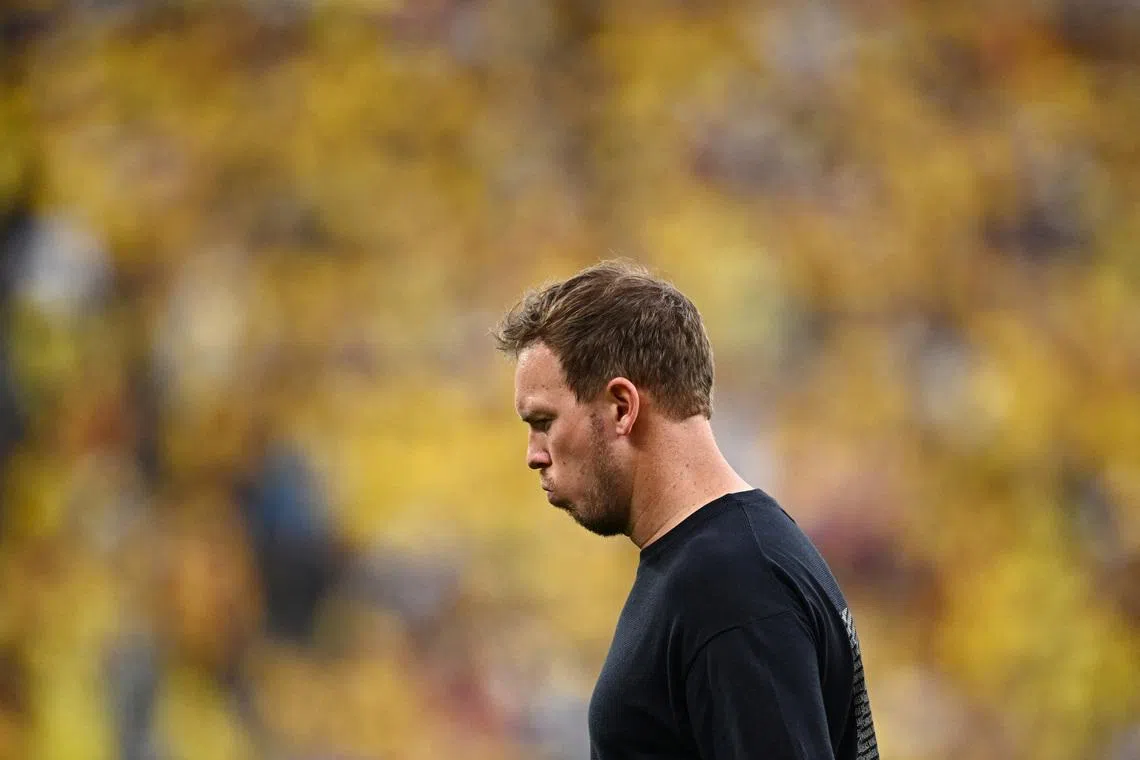 Germany coach Julian Nagelsmann Nagelsmann said the team have to “be more calm and more active in certain situations” to avoid squandering leads.