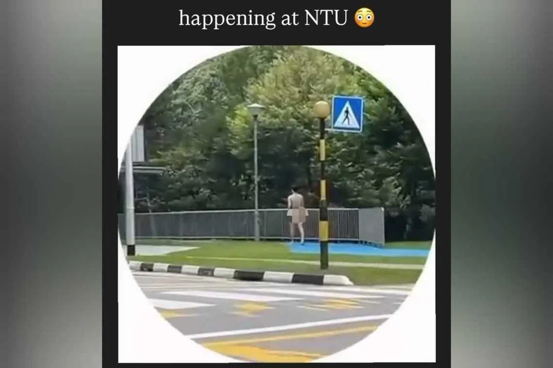 A video circulating on social media platforms showed the naked man walking on the pavement near a road.