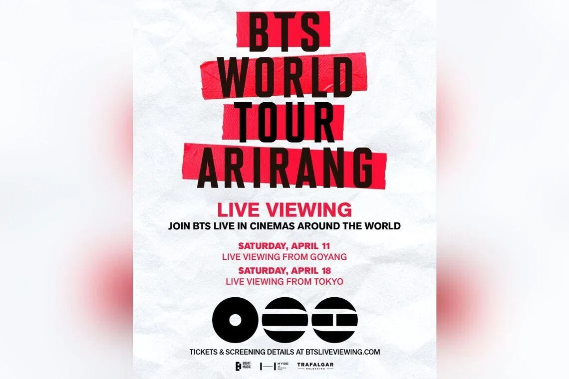 Golden Village and Shaw Theatres to live-stream BTS’ Arirang concerts