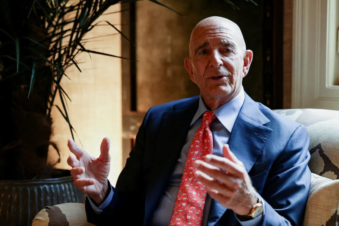 U.S. Ambassador to Turkey and Special Envoy for Syria Thomas Barrack attends an interview with Reuters in Beirut, Lebanon July 22, 2025. REUTERS/Emilie Madi