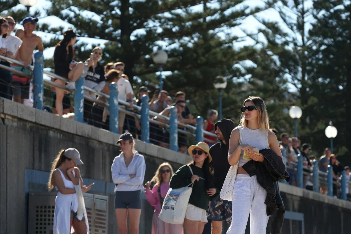 People react after a shark attack at Coogee Beach in Sydney, Australia, June 13, 2026. REUTERS/Hollie Adams