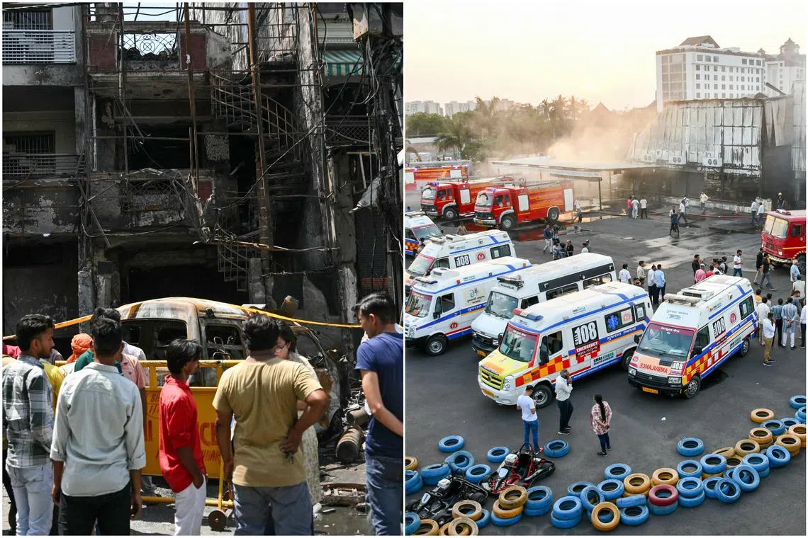 A fire spread through a hospital in New Delhi on May 25, a couple of hours after a blaze broke out at a gaming centre in Rajkot.
