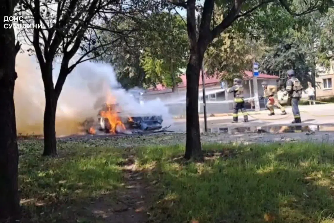 A 14-year-old boy was killed and 12 other people wounded in a rocket attack on the small town of Hlukhiv, in Ukraine's  northeastern Sumy region.