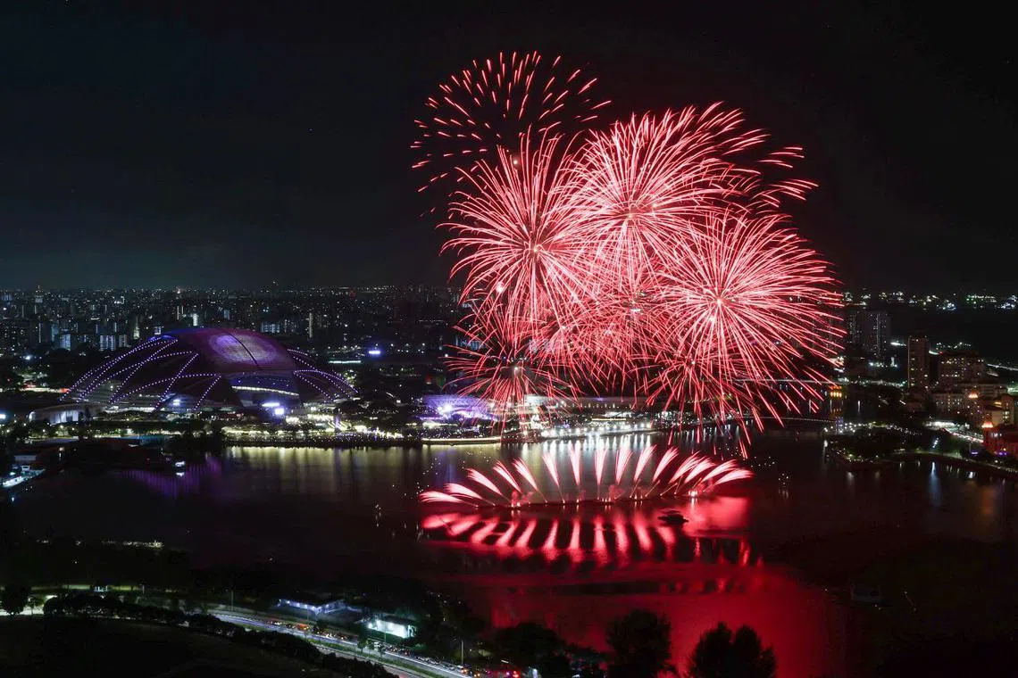 Fireworks over Marina Bay during the New Year's celebrations on Dec 31.