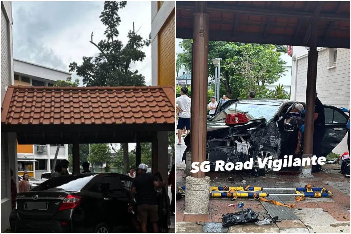 The authorities said the car was believed to have “self-skidded” near Block 820 Yishun Street 81 at about 3.45pm on June 1.