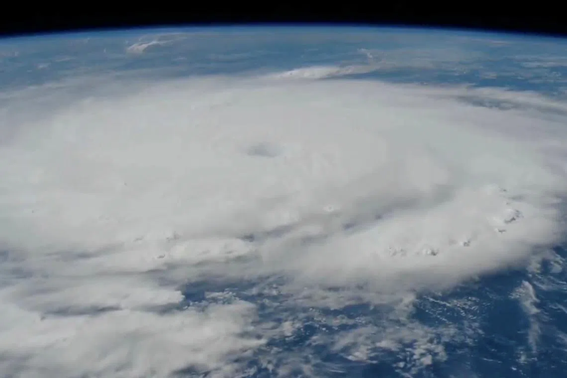 Hurricane Beryl is seen from Space, July 1, 2024, in this screengrab obtained from a handout video.  International Space Station via X/Handout via REUTERS