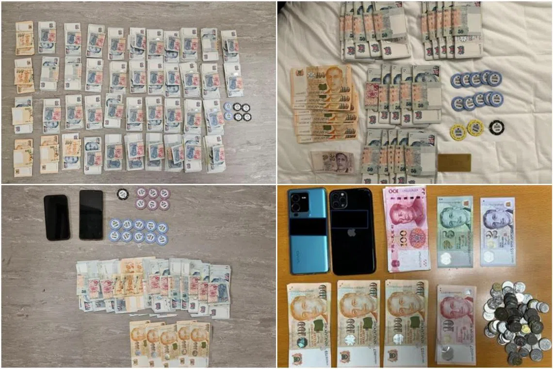 The police seized casino chips worth $140,000 and cash and an array of mobile phones.