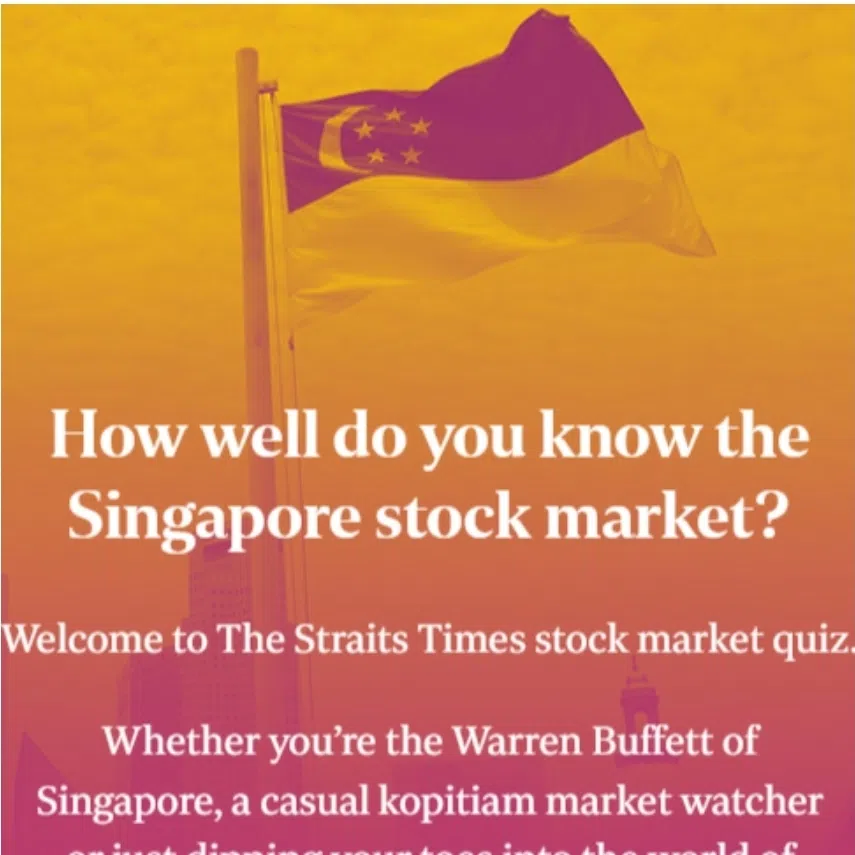 ST’s 10-question interactive quiz tested readers’ knowledge of Singapore stocks and how the local equities market works.
