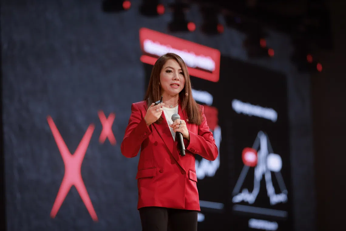 DBS Bank CEO Tan Su Shan during the DBS Asia Future Forward Conference at Suntec Convention and Exhibition Centre on Oct 12.