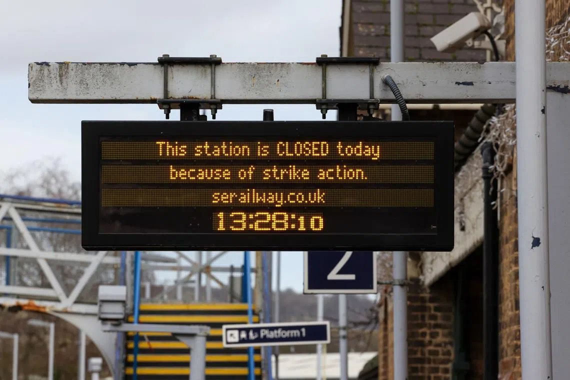 Only a fraction of trains were running during a fifth day of walkouts that left London’s central financial district mostly deserted.