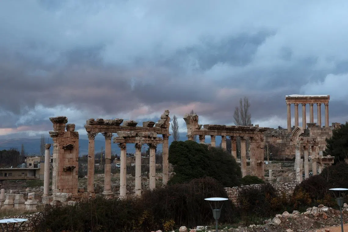 FILE PHOTO: A view shows part of the Roman ruins of Baalbek, Lebanon January 5, 2024. REUTERS/Mohamed Azakir/File Photo