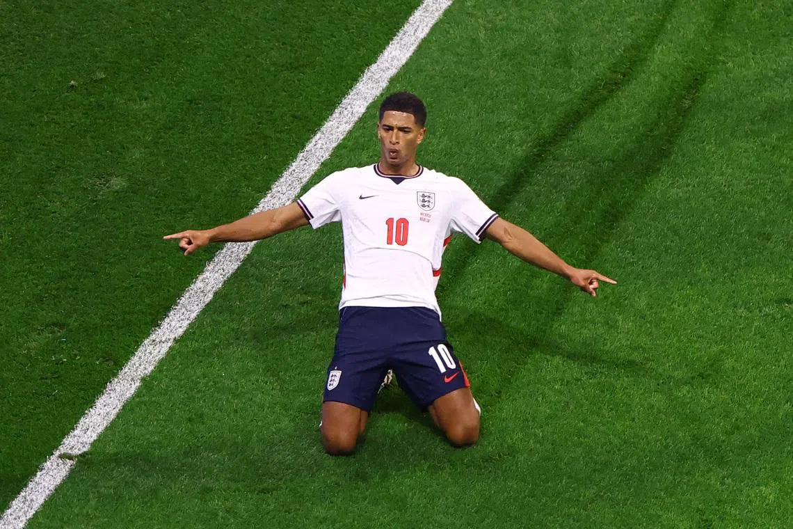 England’s Jude Bellingham scored twice in the space of a minute.