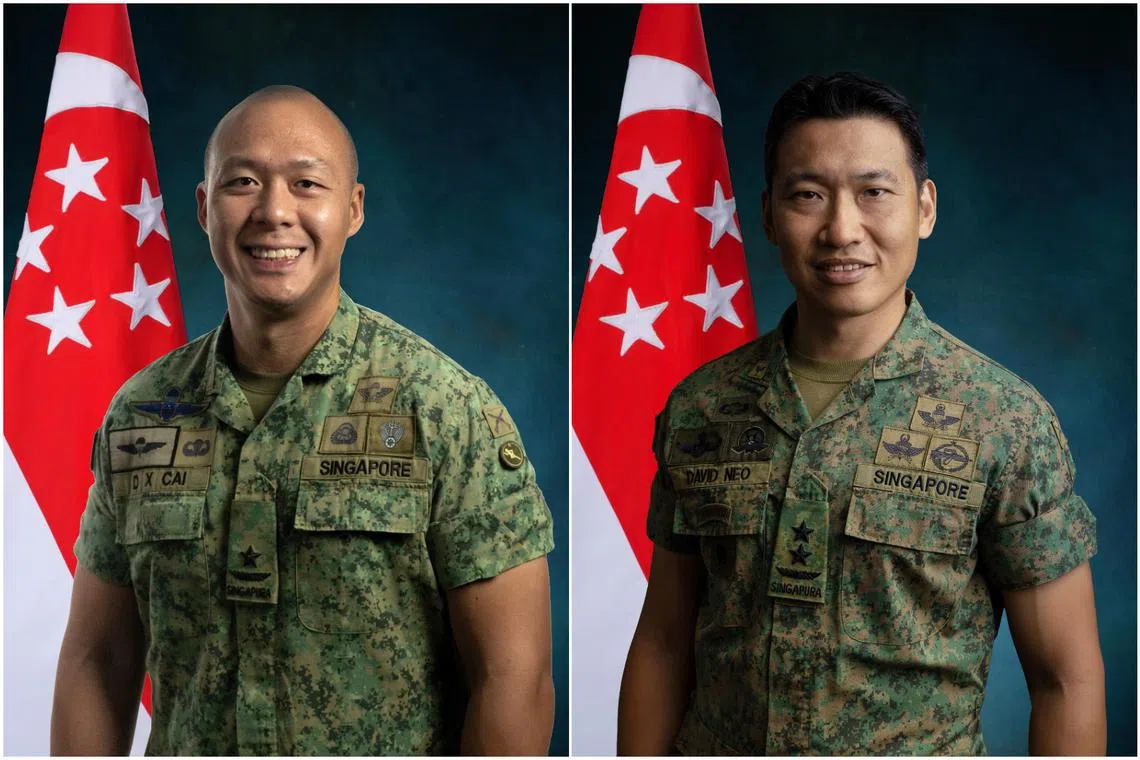 Brigadier-General Cai Dexian (left) will take over from Major-General David Neo as Chief of Army from March 21. 