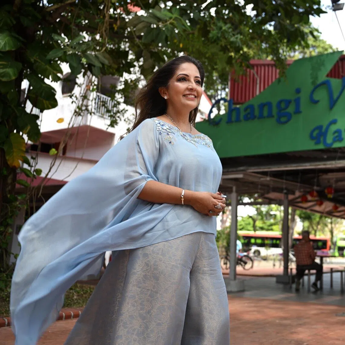 Kavita Thulasidas at Changi Village on Jan 30, 2026. The 51 year old Singaporean fashion designer whose parents founded Stylemart in the 1950s, revisits the Indian clothing store's origins in Changi Village.
