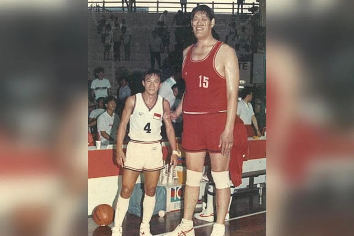 Former national point guard Chong Yew Seng was a full 60cm shorter than China's 2.28m centre Mu Tiezhu when both teams played at the 1984 Merlion Cup in Singapore.