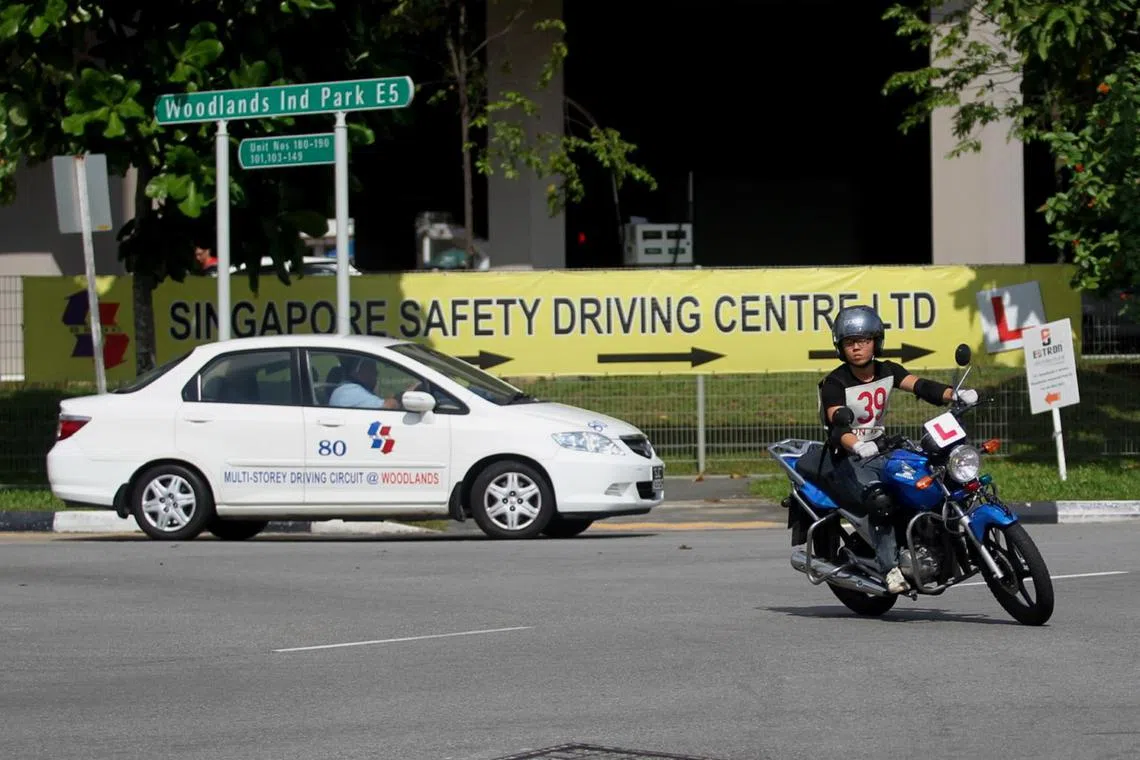 Zhu Junyuan took the test at the Singapore Safety Driving Centre (SSDC) in Woodlands on June 16, but failed it.