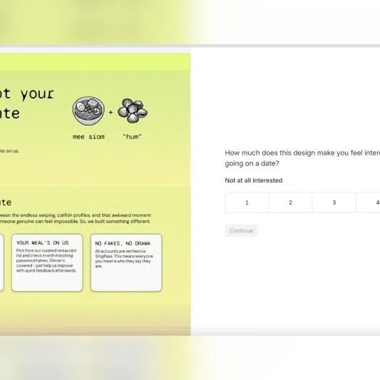 GovTech has been soliciting feedback on the visual design of a potential new dating service.