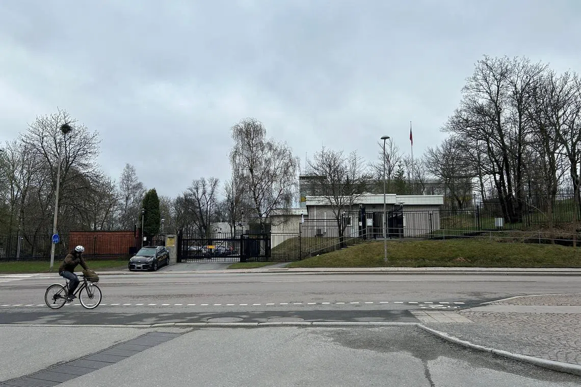FILE PHOTO: A view of the Russian embassy in Stockholm, Sweden April 25, 2023./File Photo
