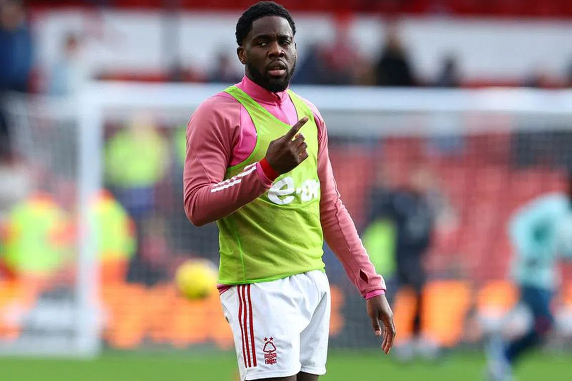 Soccer Football - Premier League - Nottingham Forest v AFC Bournemouth - The City Ground, Nottingham, Britain - December 23, 2023  Nottingham Forest's Orel Mangala during the warm up before the match REUTERS/Molly Darlington/File photo