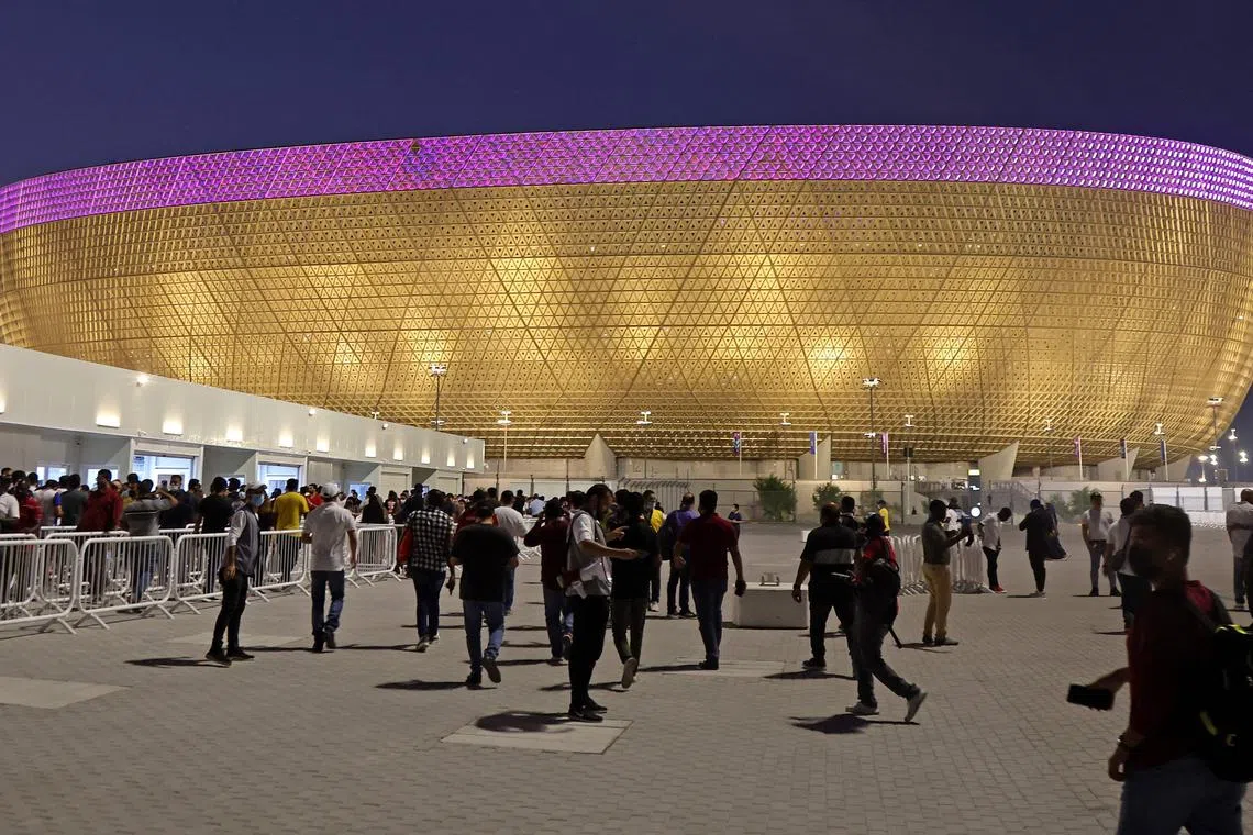The Lusail Stadium in Doha. More than a million fans are expected to attend the World Cup tournament.