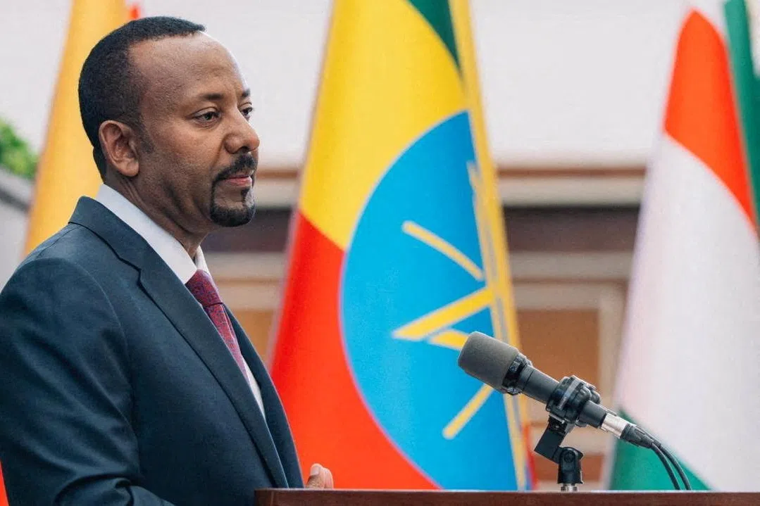 Ethiopia's Prime Minister Abiy Ahmed addresses legislators after taking oath of office to lead Ethiopia for the next five years at the Parliament building in Addis Ababa, Ethiopia, October 5, 2026. Prime Minister Office/Handout via REUTERS