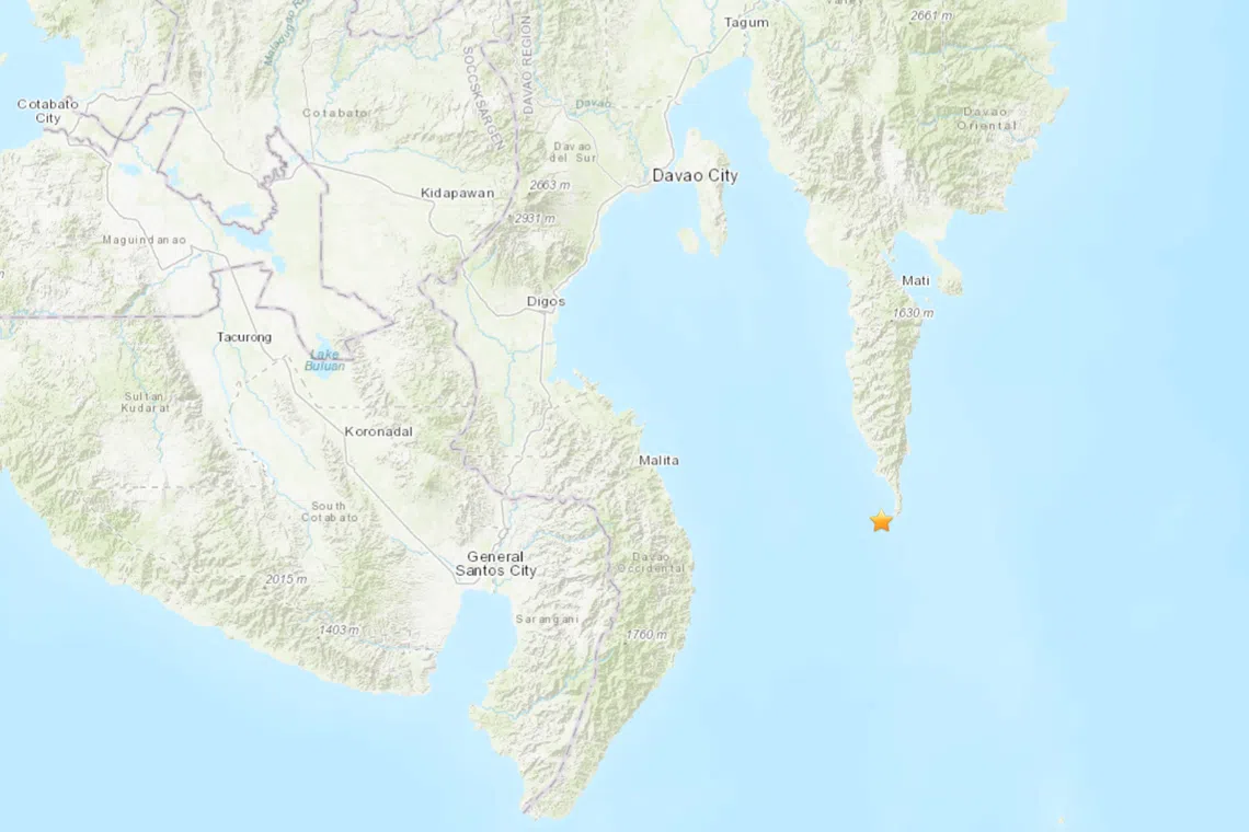 The quake was at a depth of 130km and was at a distance of 67km south-east of the city of Mati.