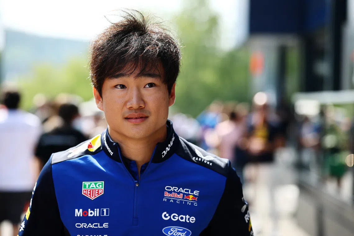 FILE PHOTO: Formula One F1 - Belgian Grand Prix - Circuit de Spa-Francorchamps, Stavelot, Belgium - July 17, 2026 Red Bull reserve driver Yuki Tsunoda arrives ahead of practice REUTERS/Sarah Meyssonnier/File Photo