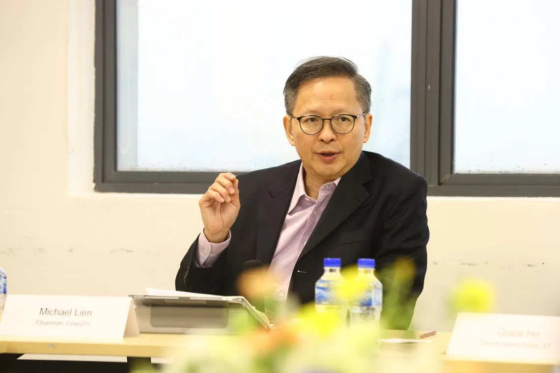 Mr Michael Lien, Leap201 chairman, at the roundtable discussion on Workfare Income Supplement held at NUS on Thursday.