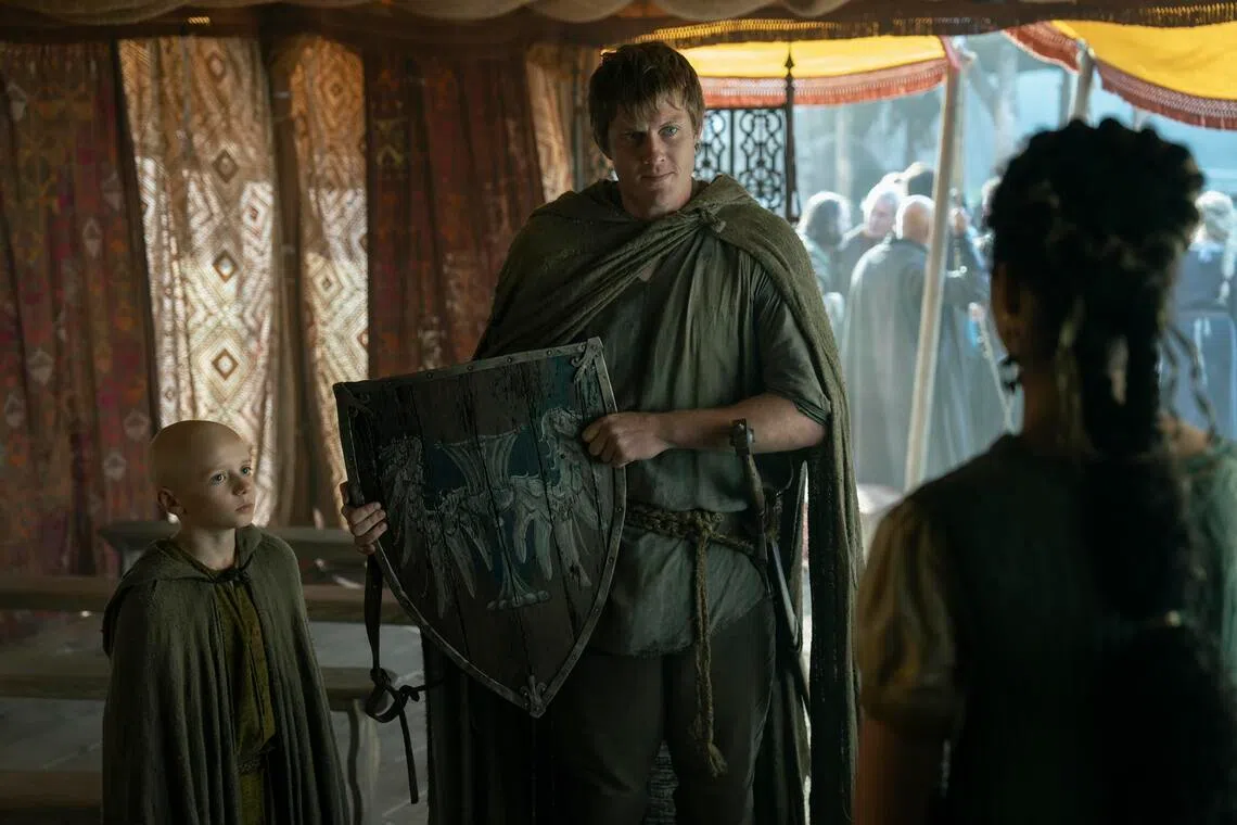 From left: Dexter Sol Ansell and Peter Claffey in a Knight Of The Seven Kingdoms.