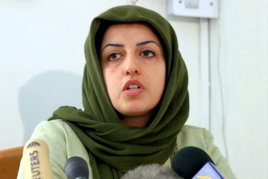  
Nobel Peace Prize laureate Narges Mohammadi's lawyer said she was beaten before her arrest, and social media reports say her whereabouts are unknown.