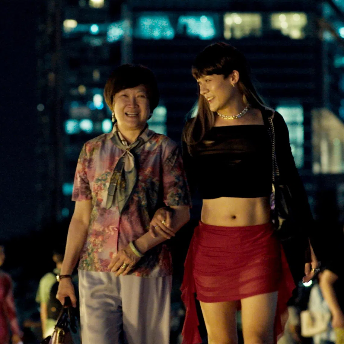 Hong Huifang (left) and Richie Koh (right) in A Good Child.