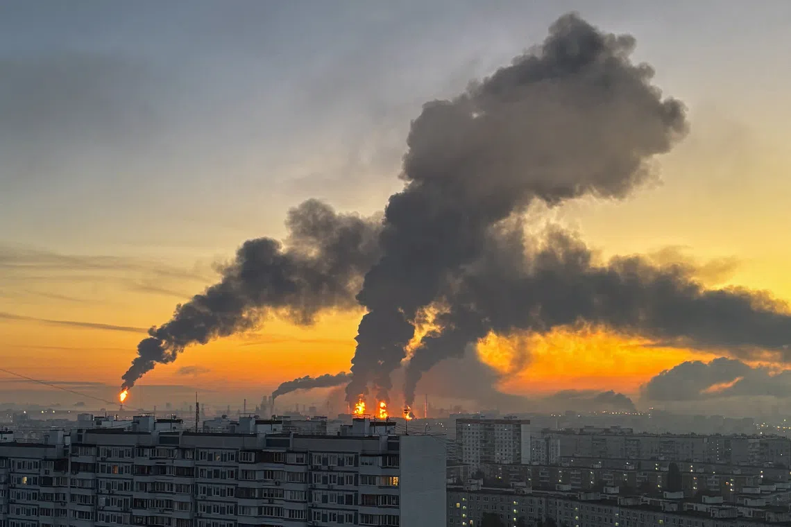 Two dead in Moscow region, drones hit oil refinery in Russian capital