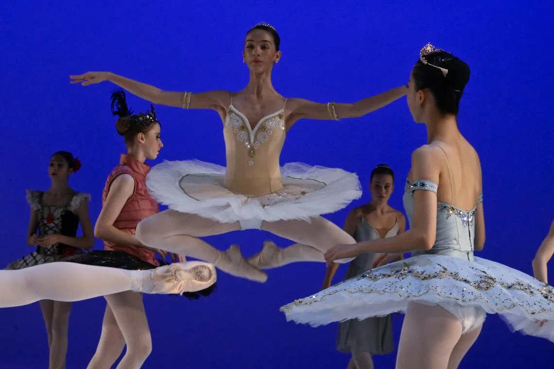 Entrants preparing for their performances in the second round of the junior category during the first edition of the Budapest Ballet Grand Prix in the National Dance Theatre in Budapest, Hungary, Nov 22, 2023 